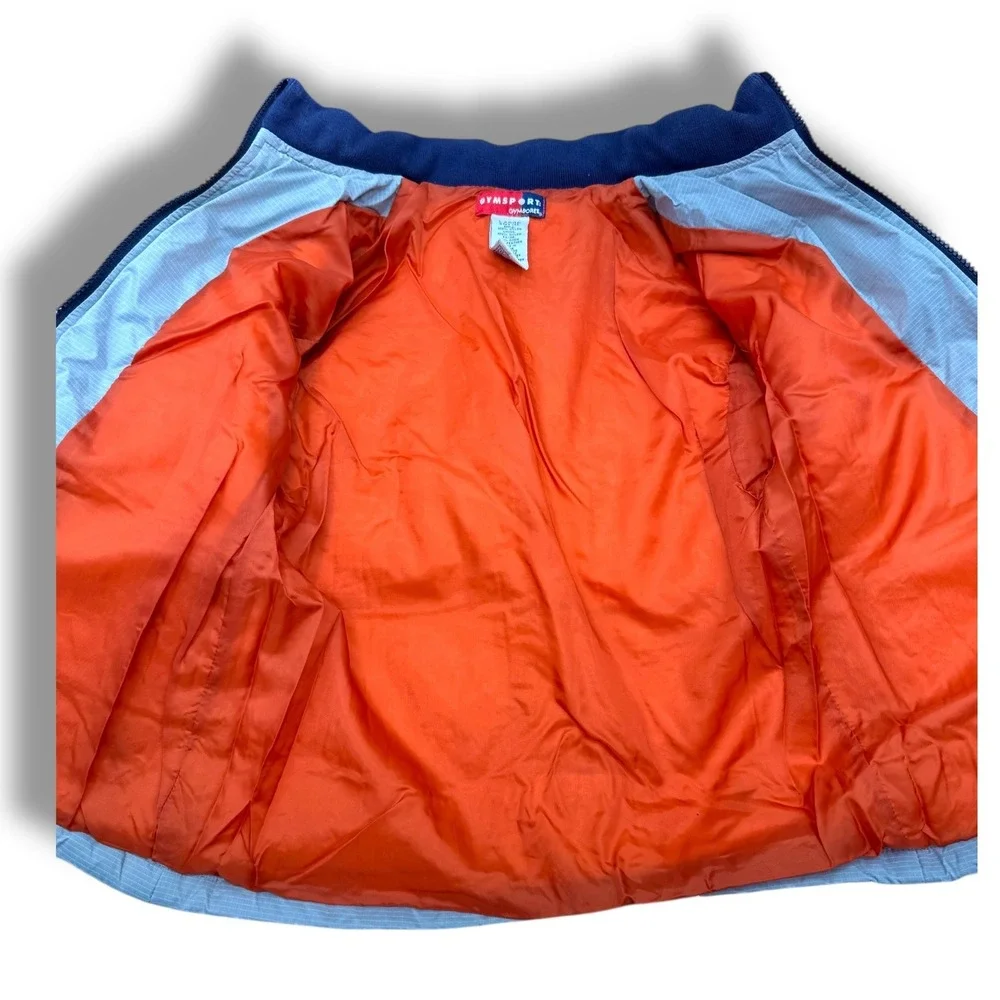 Gymboree Vintage 90s Gymsport Down Puffer Coat Kids Size‎ L 4-5 Gray Navy Winter